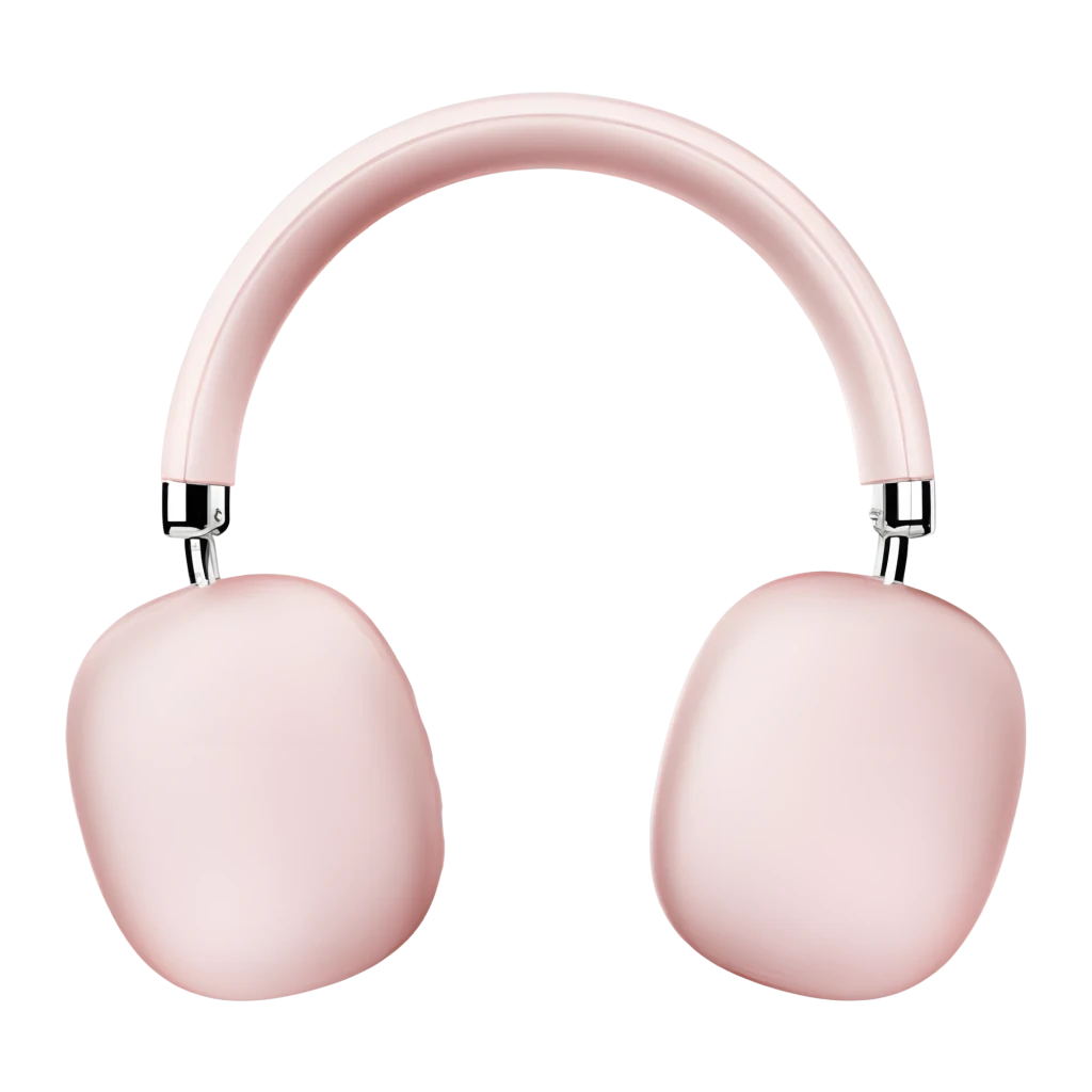Energy Sistem Auriculares Style Rosa, vista frontal 3/4: almohadillas acolchadas, letra R y arco con detalles plateados - Ítem2