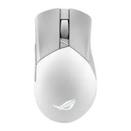ASUS ROG Gladius III Wireless AimPoint blanc, vue de dessus: molette texturée et boutons principaux visibles