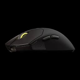 Corsair Sabre Pro V2 Ultralight Wireless negro, vista lateral derecha: perfil completo, botones laterales, rejilla SABRE y