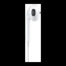 Apple EarPods USB-C blanco, vista lateral: auricular derecho con rejilla, micrófono y cable
