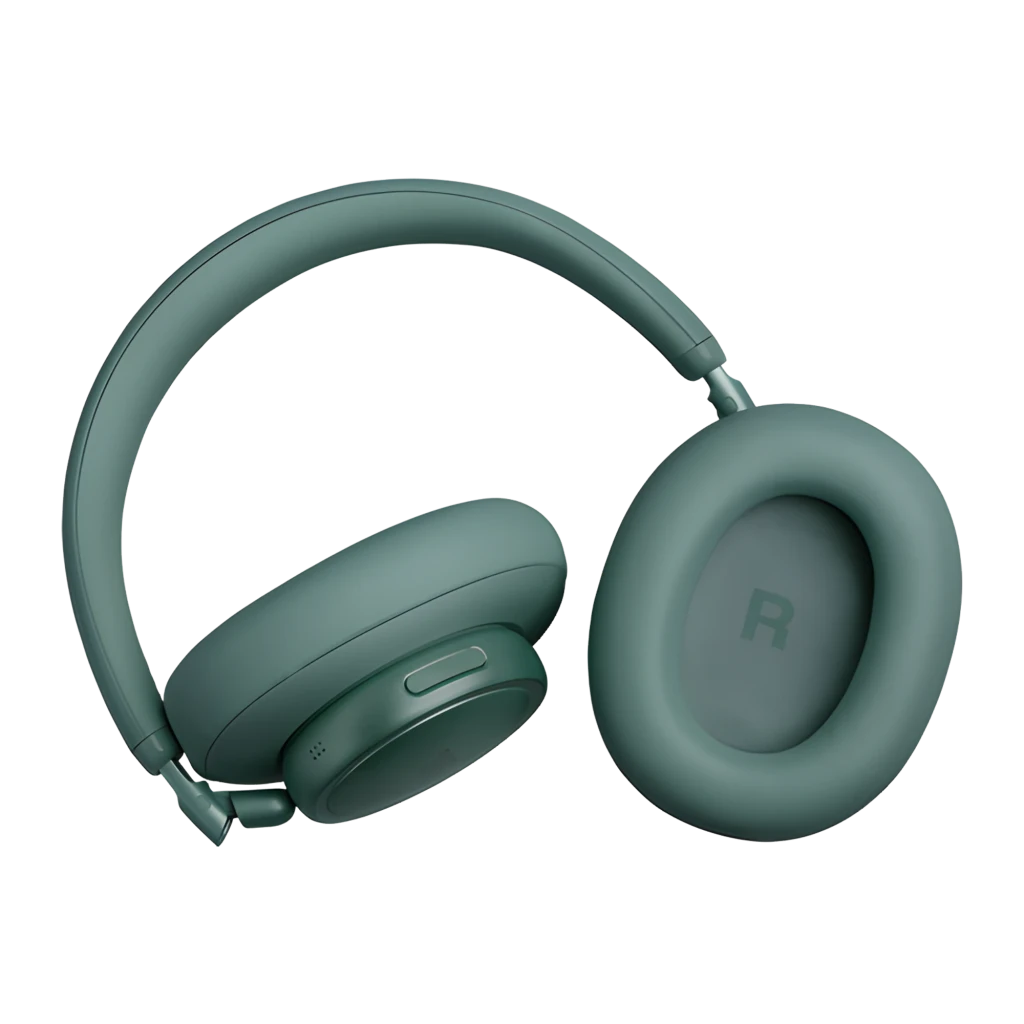 JBL Auriculares Live 780NC Verde, vista en ángulo: almohadillas over-ear, diadema acolchada y logo JBL en copa derecha - Ítem3