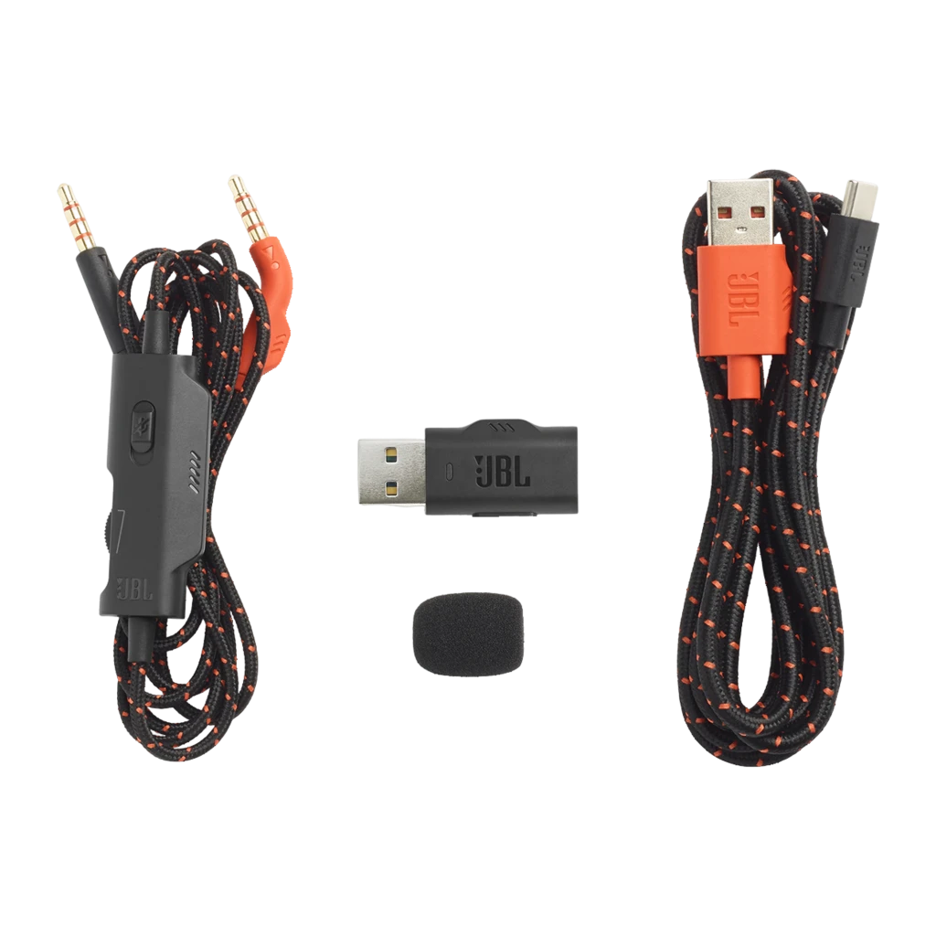 JBL Quantum 610 Wireless noir, kit: casque avec coussinets avant, micro-boom et dongle USB sans fil - Ítem6