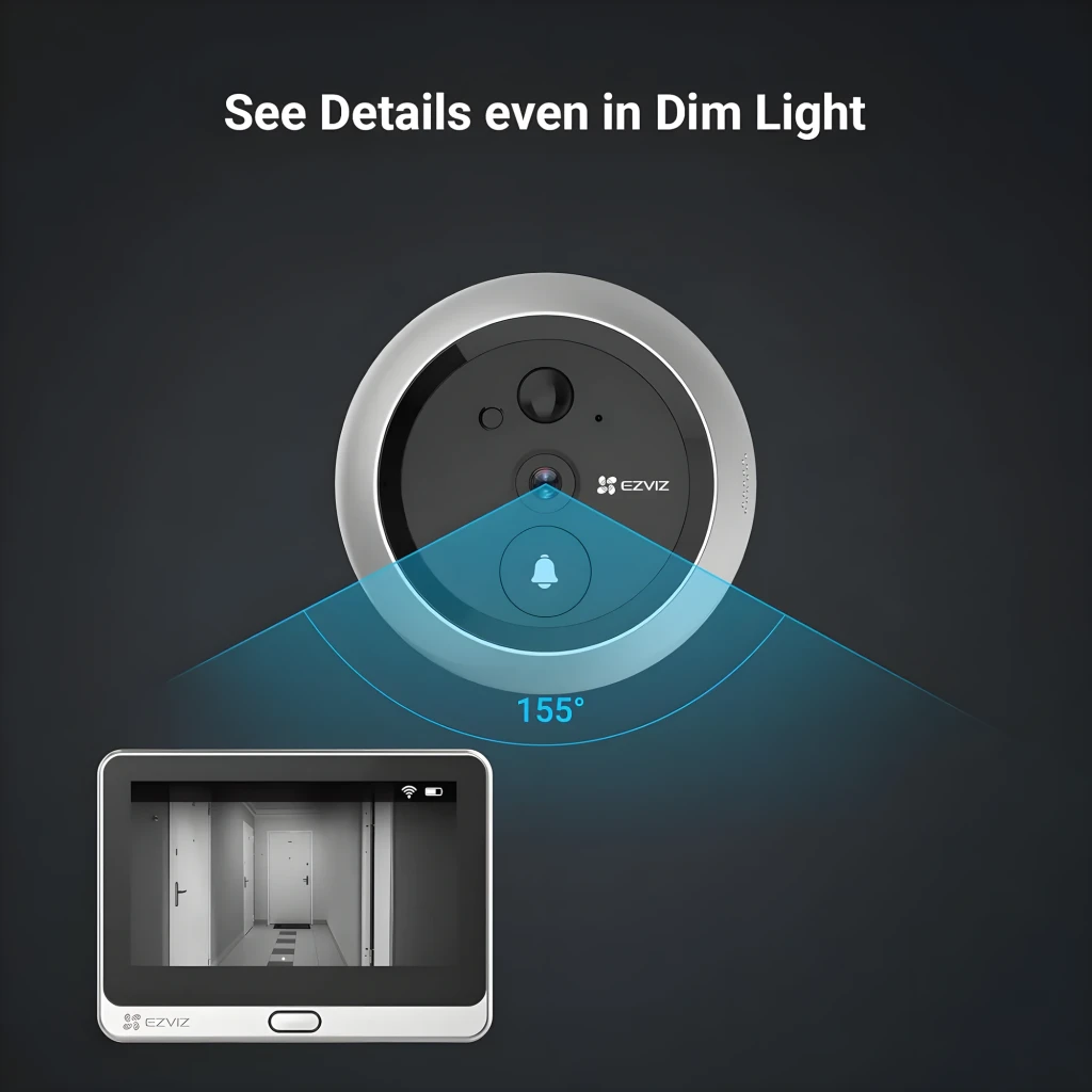 EZVIZ Hikvision DP2C 512GB argent, ensemble: moniteur affichant jardin et module caméra avec bouton sonnette - Ítem7