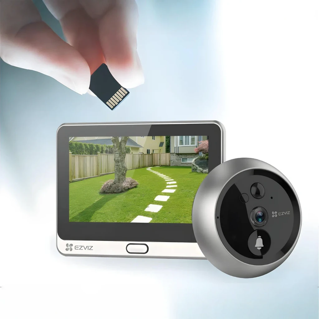 EZVIZ Hikvision DP2C 512GB argent, ensemble: moniteur affichant jardin et module caméra avec bouton sonnette - Ítem4