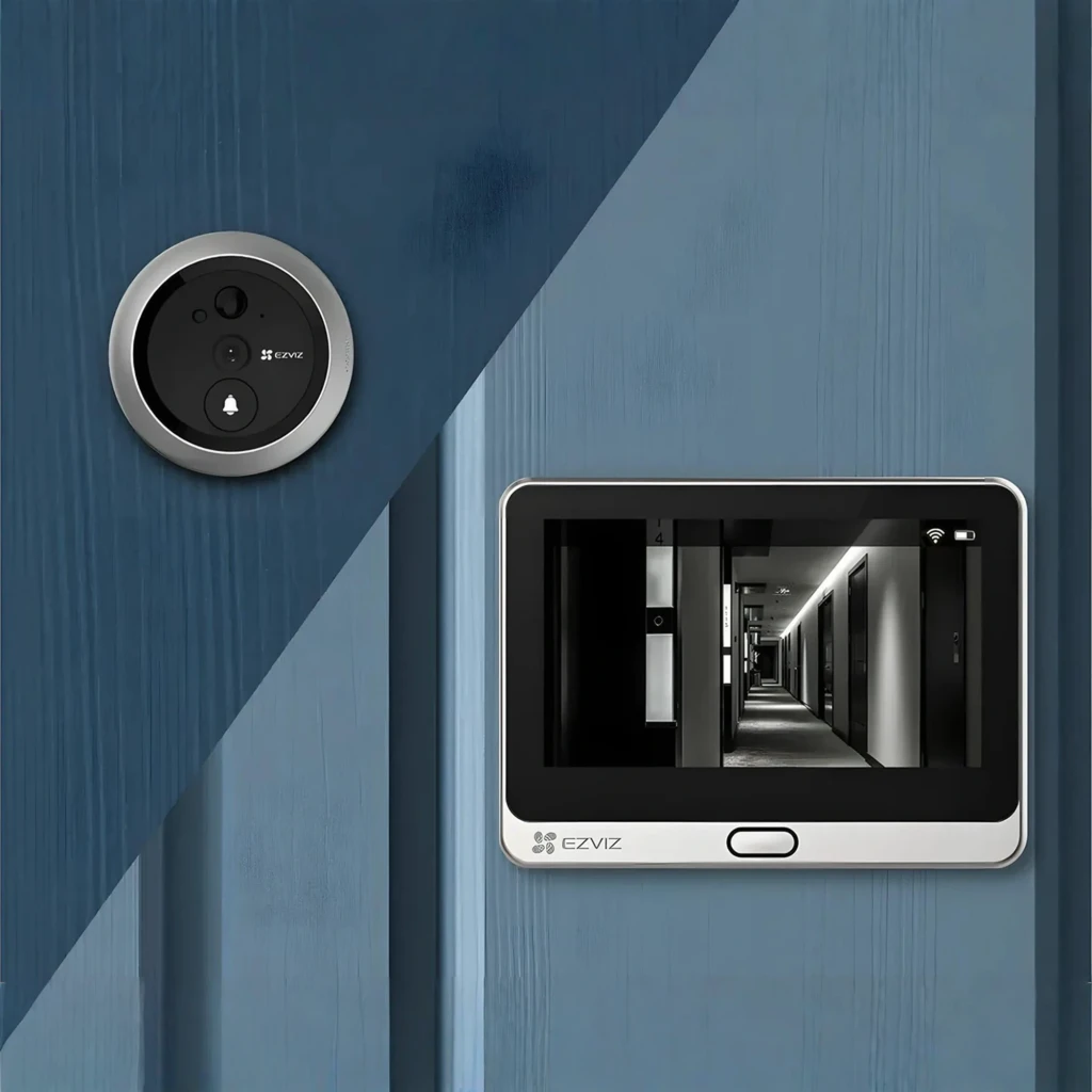 EZVIZ Hikvision DP2C 512GB argent, ensemble: moniteur affichant jardin et module caméra avec bouton sonnette - Ítem5