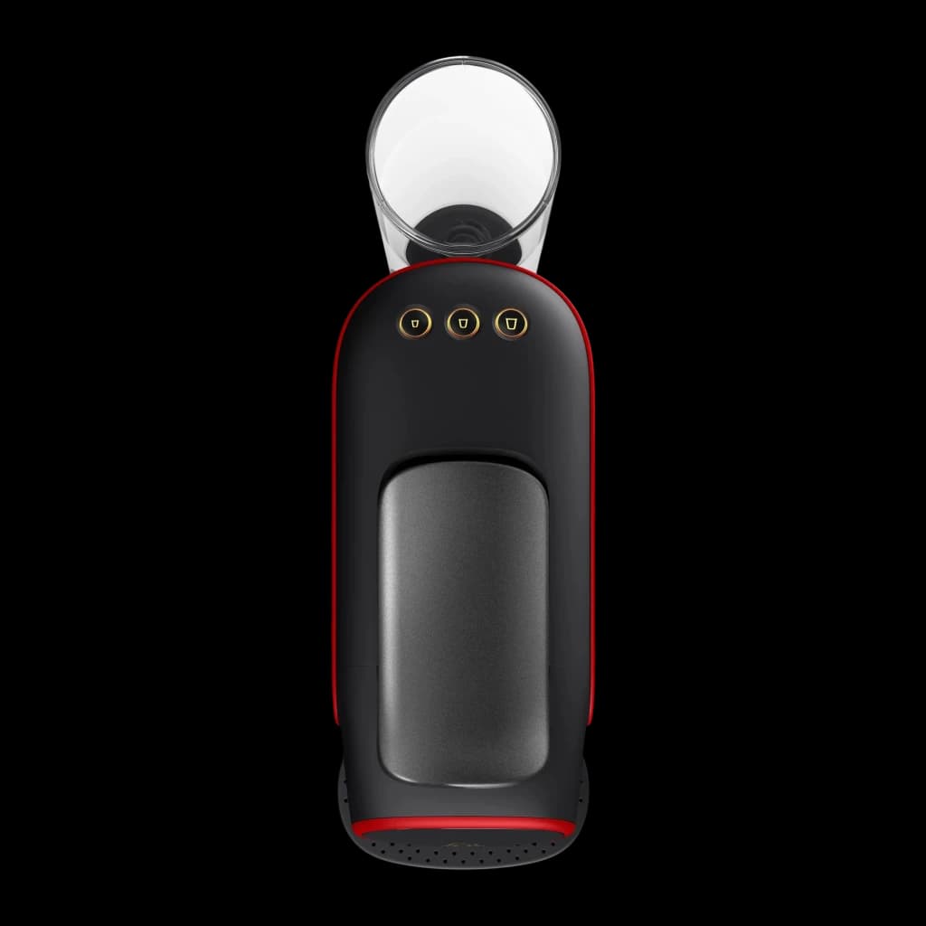 Philips Cafetera Passione Rossa LM9012/51 preto e vermelho, vista traseira: reservatório transparente, três botões dourados