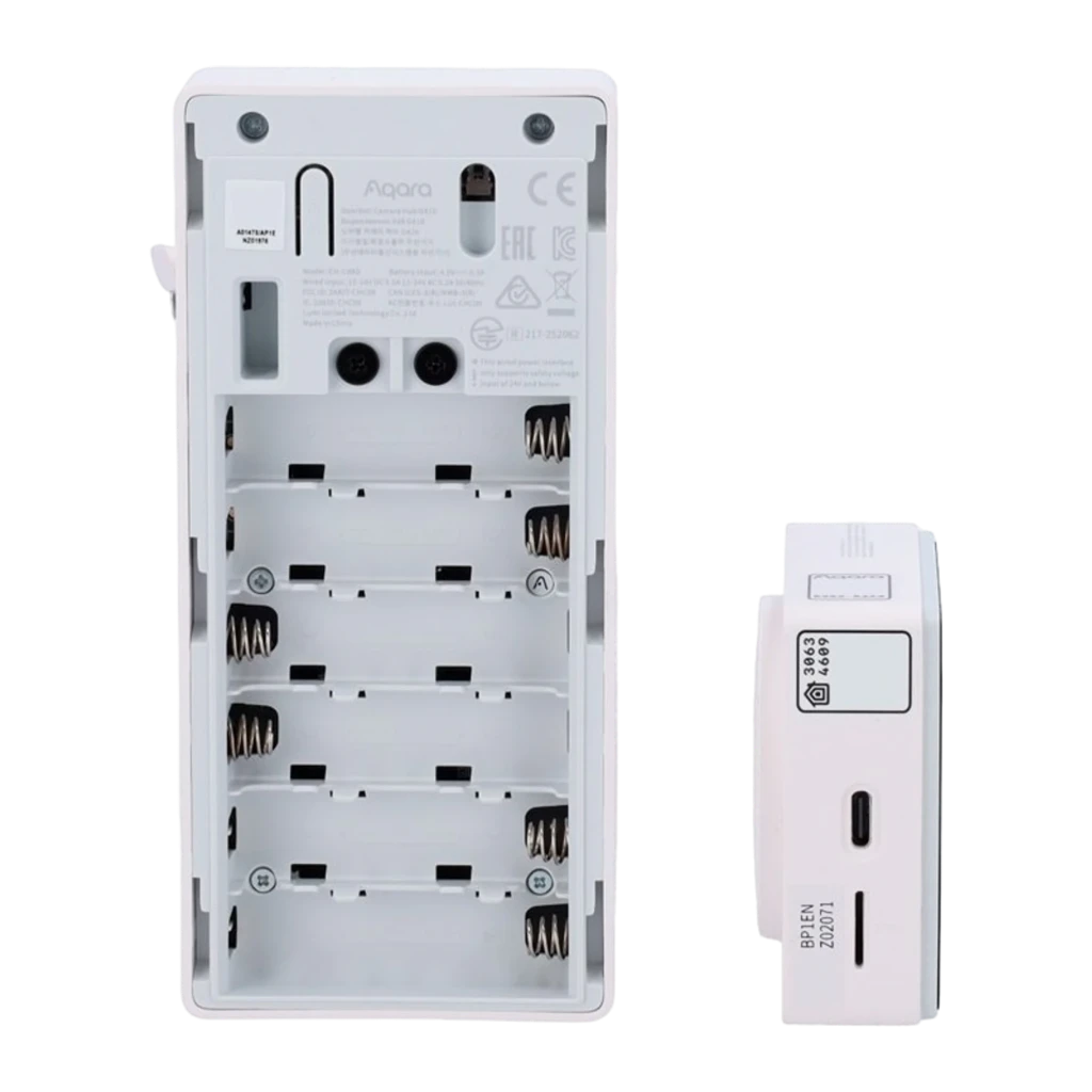 Aqara Doorbell Camera Hub G410 512GB blanc, kit complet en perspective: visiophone avec module caméra et récepteur intérieur - Ítem2