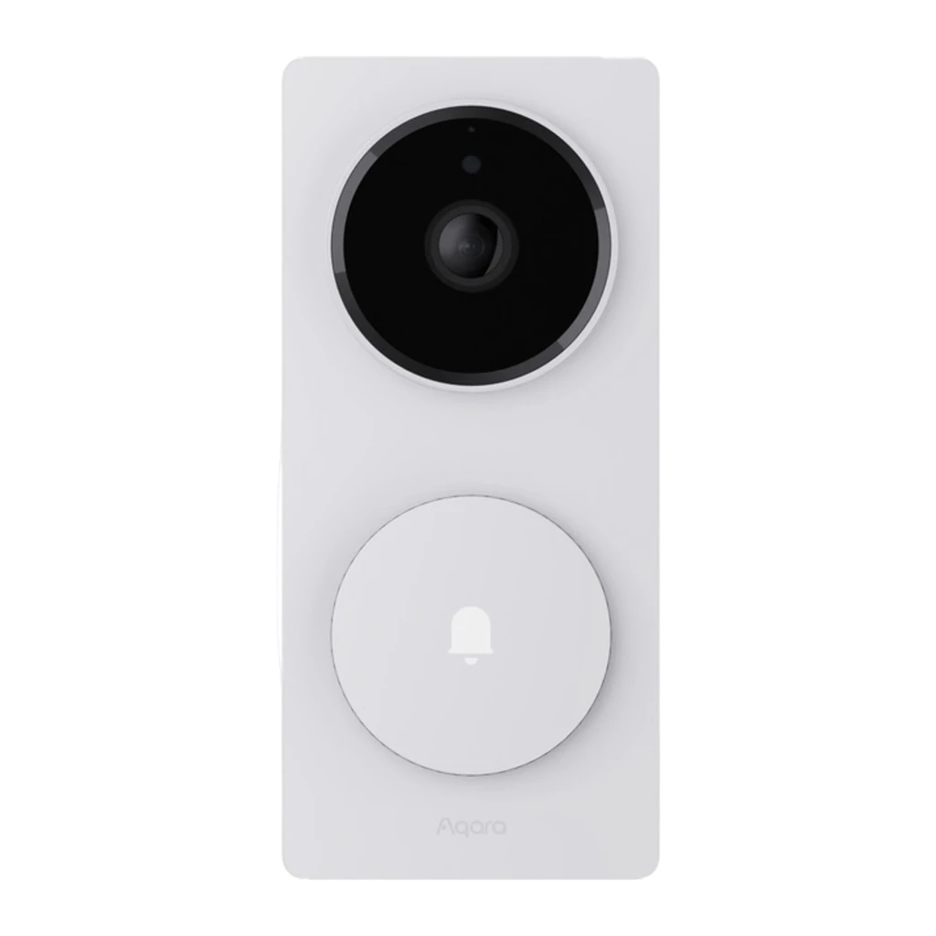 Aqara Doorbell Camera Hub G410 512GB blanc, kit complet en perspective: visiophone avec module caméra et récepteur intérieur - Ítem1