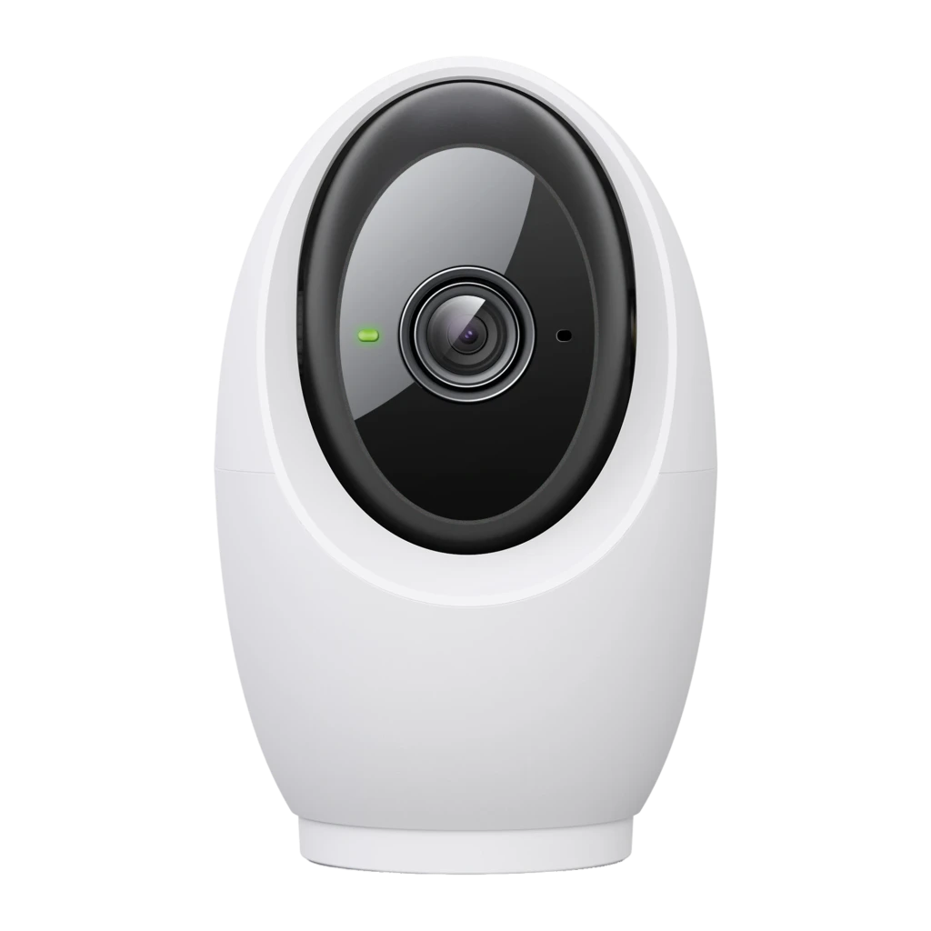 TP-Link Tapo C260 512GB vermelho, vista frontal em ângulo: corpo oval branco, lente grande angular e logo Tapo 4K - Item1