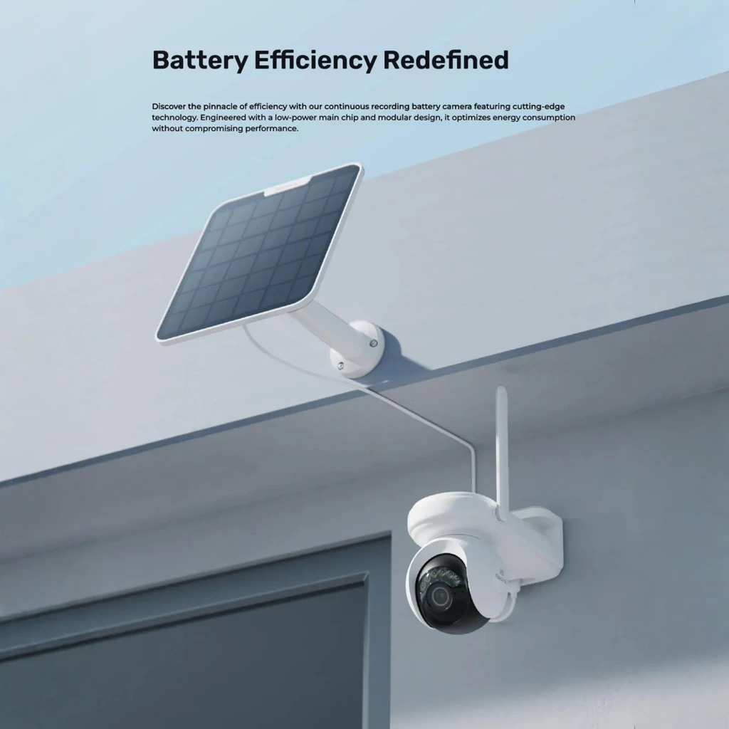 Reolink Altas B660 512GB ColorX avec panneau solaire, vue avant: caméra PTZ blanche avec module caméra et panneau solaire - Ítem4