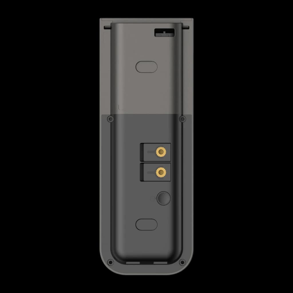 Imou 2S Video Doorbell Kit 512GB Noir, vue arrière: deux bornes de connexion dorées et bouton de réinitialisation