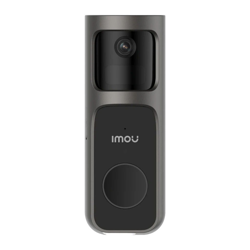 Imou 2S Video Doorbell Kit 512GB Noir, vue avant: sonnette avec caméra et bouton vert à côté du carillon sans fil - Ítem1