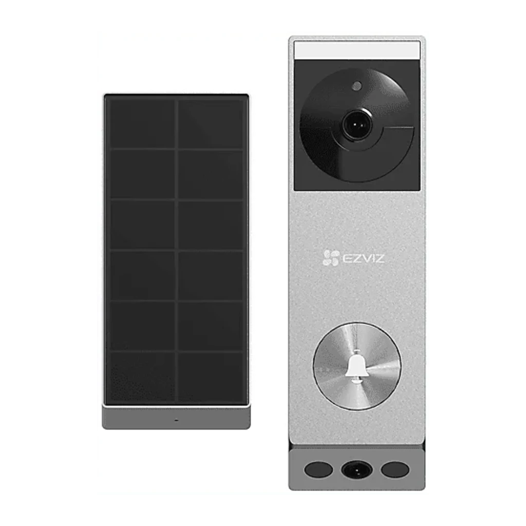 Ezviz EP3x Pro 32GB argent, vue de face: visiophone avec module caméra, bouton de sonnette et panneau solaire inclus - Ítem2
