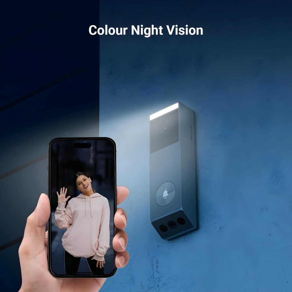 Ezviz EP3x Pro 32GB argent, vue de face: visiophone avec module caméra, bouton de sonnette et panneau solaire inclus - Ítem5