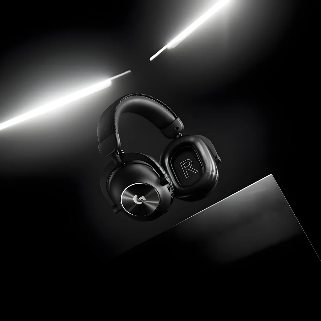 Logitech Auriculares G Pro X 2 Negro, vista lateral: almohadillas de cuero, diadema acolchada y micrófono flexible - Ítem5