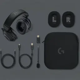 Logitech Auriculares G Pro X 2 Preto, kit completo: headset, almofadas extra, cabos, microfone, adaptador USB e estojo