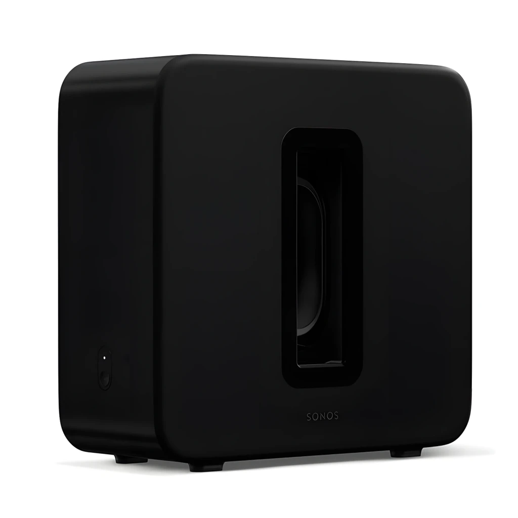 Sonos Sub Gen 4 noir, vue de face: fente verticale centrale et logo Sonos en bas - Ítem1
