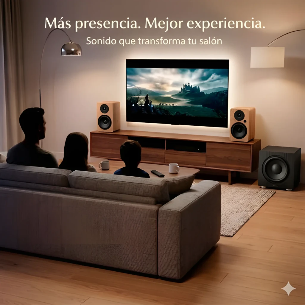 Vulkkano A5 ARC MKII Marrón, vista frontal 3/4: altavoz activo madera con tweeter, woofer y mando a distancia - Ítem2