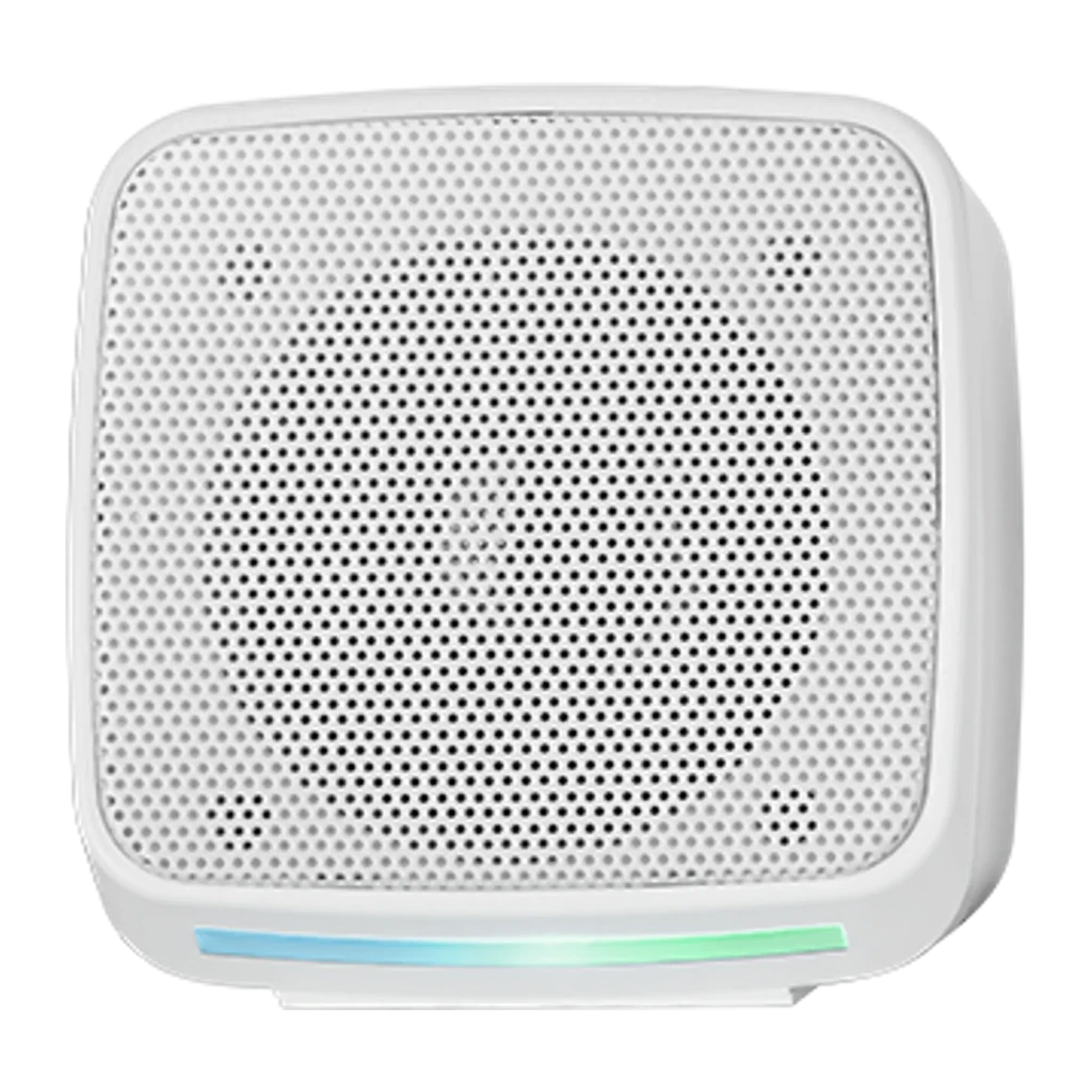 Mars Gaming MS-PRO 10W RGB branco, vista frontal em ângulo: dois altifalantes brancos com grelha metálica e luz RGB verde na - Item1