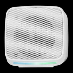 Mars Gaming Colunas MS-PRO 10W RGB Branco, vista frontal: grelha metálica circular e faixa RGB na base