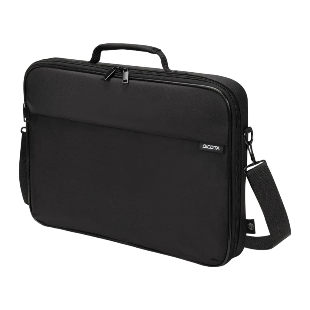 Dicota Maletín One Multi 17.3 negro, vista frontal: asa superior, cremalleras dobles y correa bandolera - Ítem1