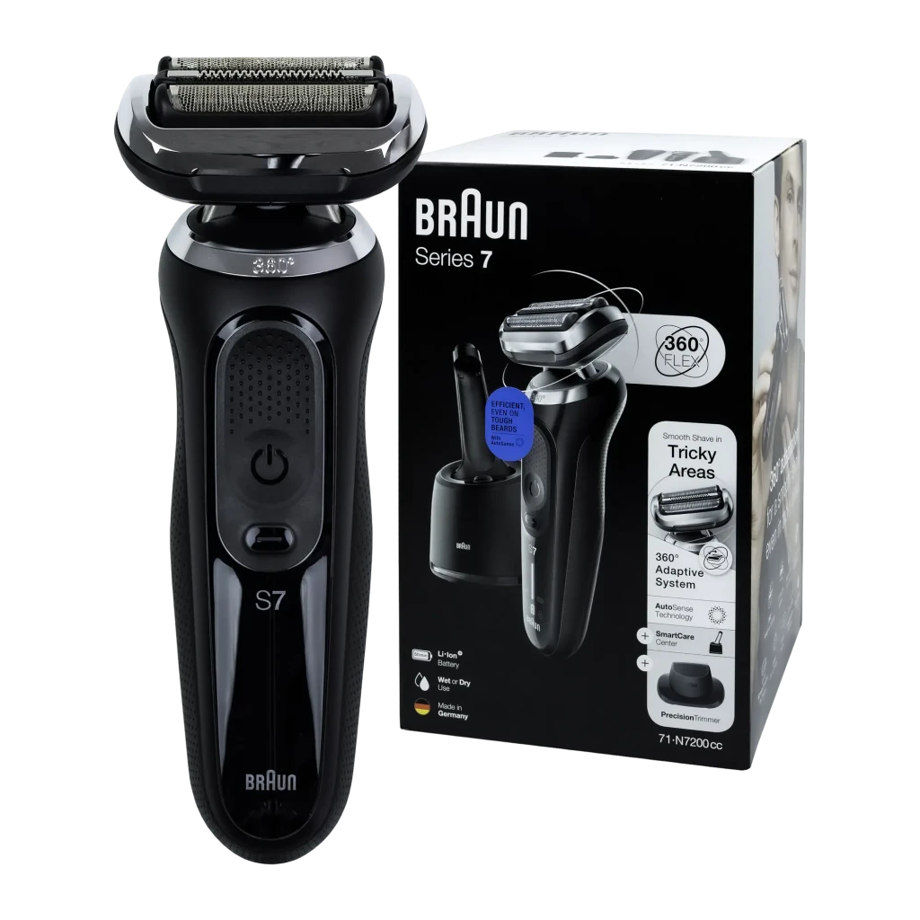 Braun Rasoir Series 7 71-N7200cc noir, contenu boîte: rasoir, station nettoyage, étui, tondeuse, câble et adaptateur - Ítem3
