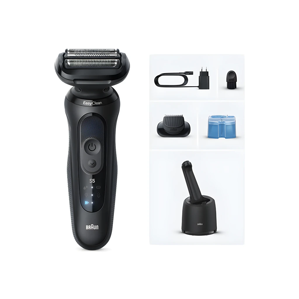 Braun Rasoir Series 7 71-N7200cc noir, contenu boîte: rasoir, station nettoyage, étui, tondeuse, câble et adaptateur - Ítem4