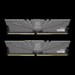 Team Group T-Create Expert 32GB DDR4 3200 preto, vista frontal: dois módulos DIMM com dissipador cinza e logo TC