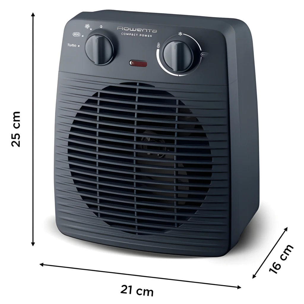 Rowenta SO2211 Compact Power Bleu, vue de face: grille circulaire, deux molettes et voyant rouge central - Ítem2