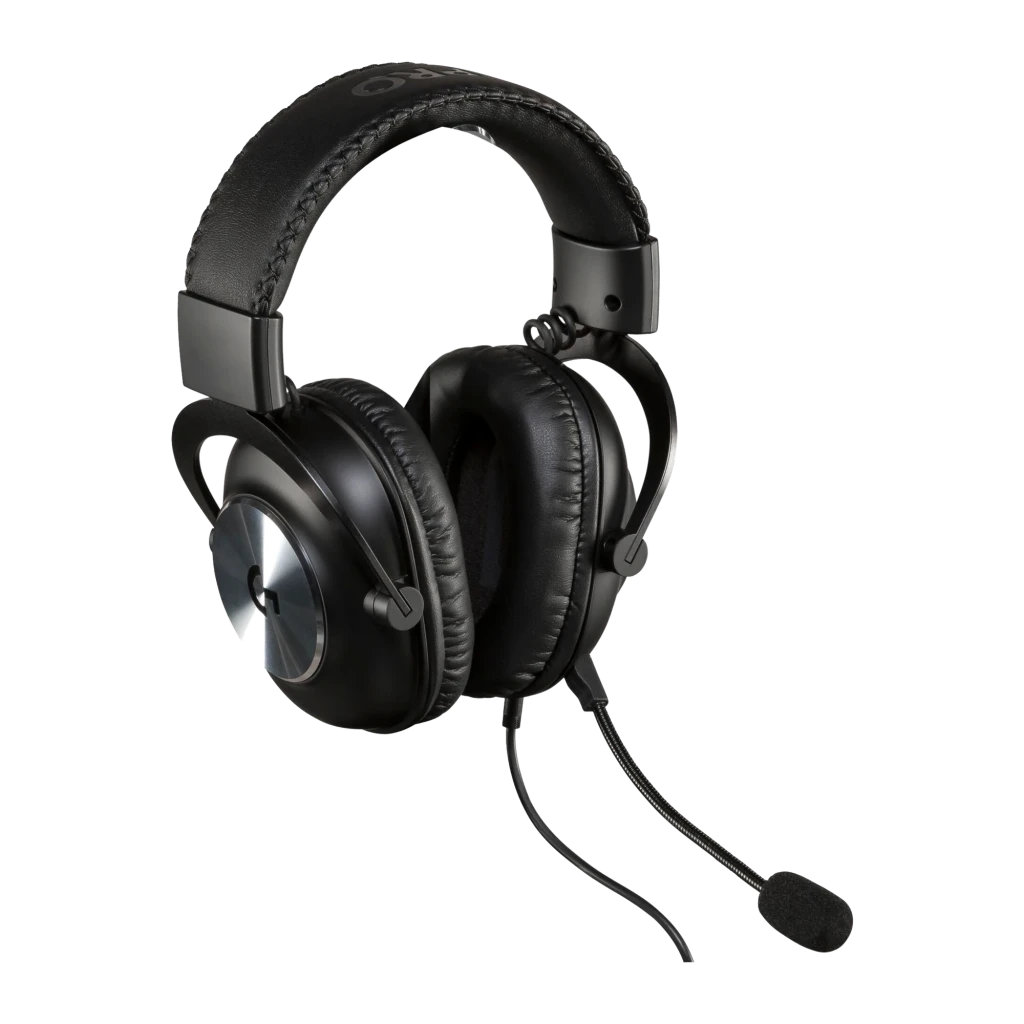 Logitech Auriculares G Pro X Gaming Negro, vista lateral: almohadillas de cuero, diadema acolchada y micrófono boom flexible - Ítem3