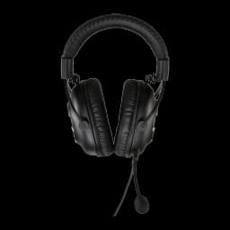 Logitech Auriculares G Pro X Gaming Preto, vista frontal: almofadas de couro, arco acolchoado e microfone removível