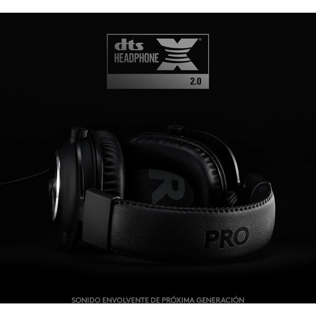 Logitech Auriculares G Pro X Gaming Negro, vista lateral: almohadillas de cuero, diadema acolchada y micrófono boom flexible - Ítem5