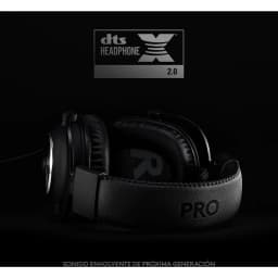 Logitech Auriculares G Pro X Gaming Preto, lateral: arco com logo PRO, almofadas e certificação DTS Headphone:X 2.0