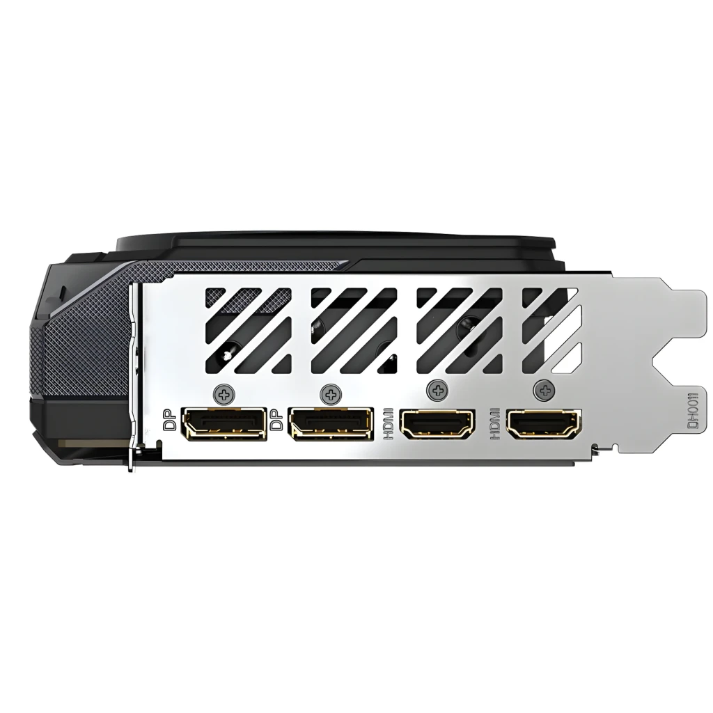 Gigabyte Radeon RX 9070 Gaming 16GB preto, vista principal: placa gráfica com triplo ventilador ao lado da caixa - Item9