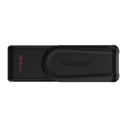 Kingston DataTraveler Exodia S 64GB noir, vue de face: corps noir avec logo Kingston et capacité 64GB en rose