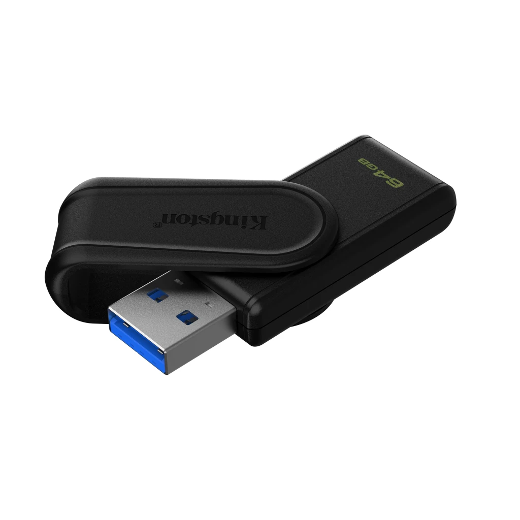 Kingston DataTraveler Exodia S 64GB noir, vue de face: corps noir avec logo Kingston et capacité 64GB en rose - Ítem1