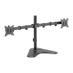 iggual SSM02 13-32" Negro, vista frontal: soporte doble con brazo horizontal, dos anclajes VESA y base estable