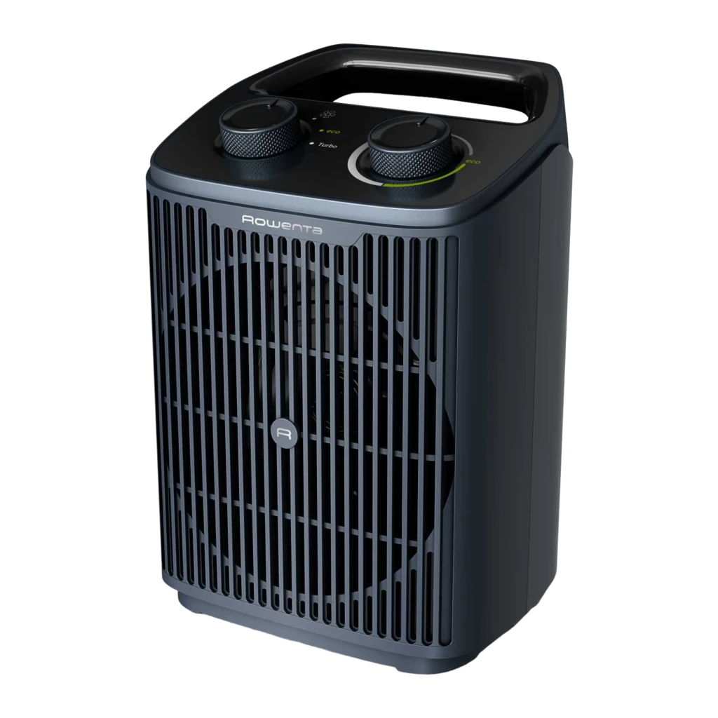 Rowenta SO2351 Instant Comfort Compact gris, vue de face: grille circulaire, deux boutons rotatifs et logo Rowenta - Ítem1