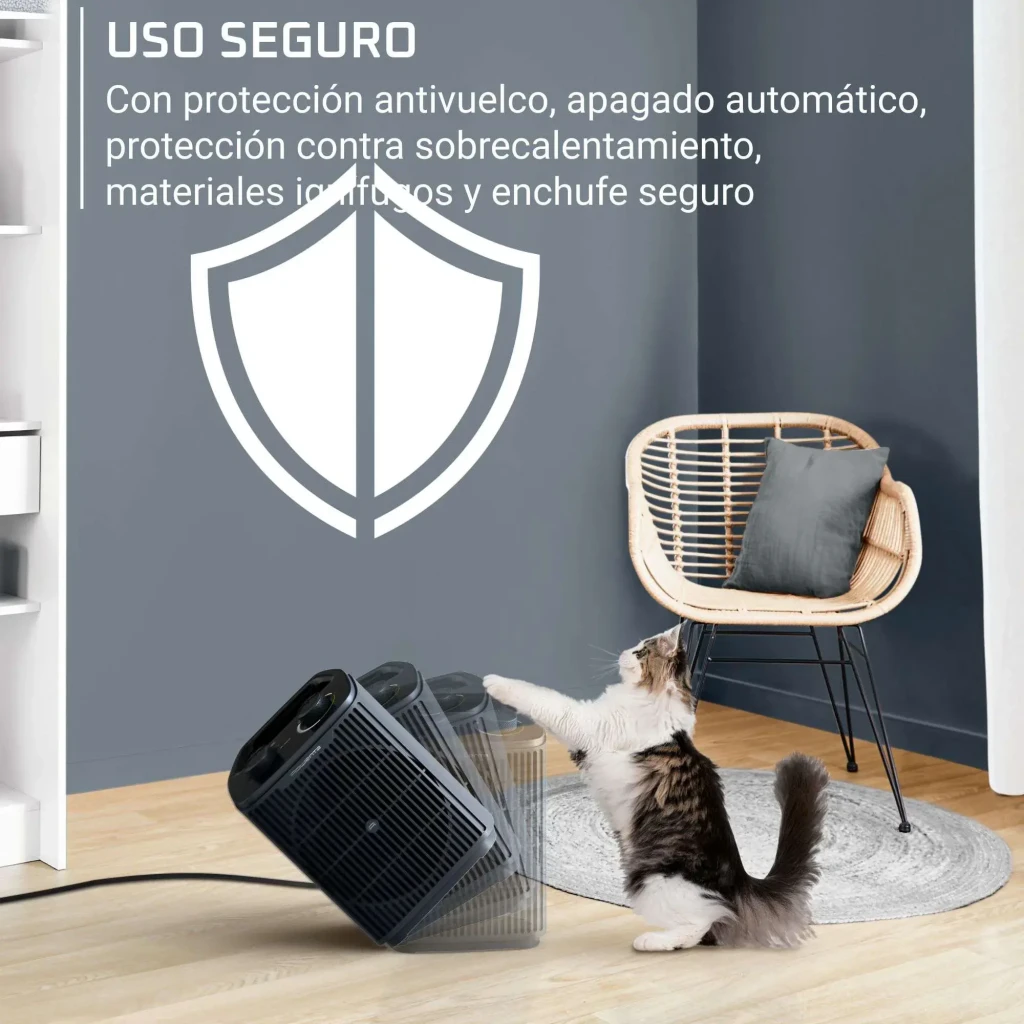 Rowenta SO2351 Instant Comfort Compact gris, vue de face: grille circulaire, deux boutons rotatifs et logo Rowenta - Ítem3