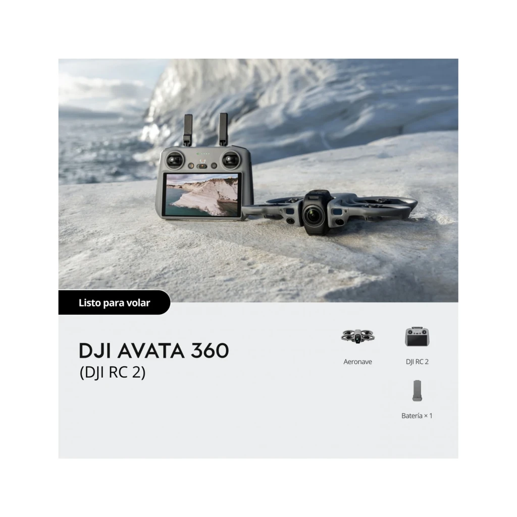DJI Drone Avata 360 42GB gris, vista frontal: dron con cámara gran angular, mando con pantalla y batería - Ítem6