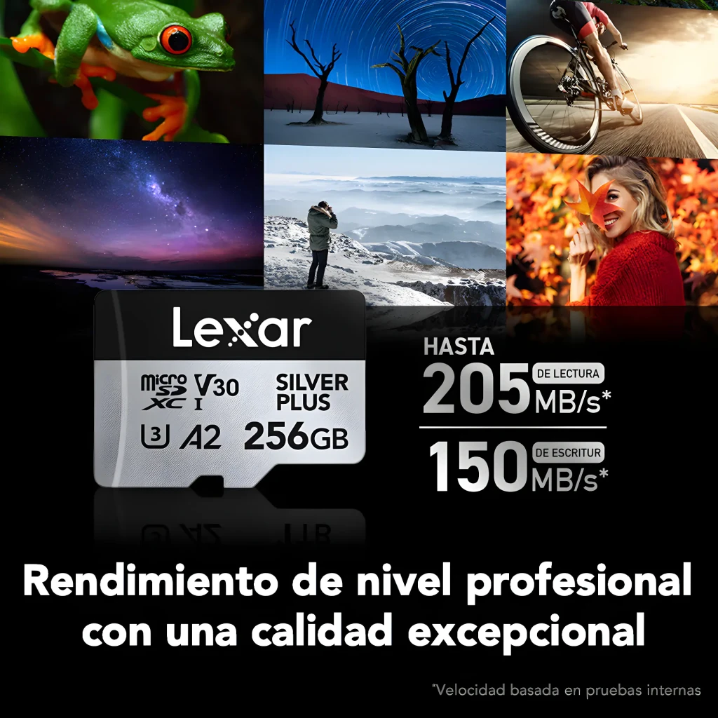 Lexar microSDXC Professional Silver Plus 256GB plata, kit: tarjeta junto a adaptador SD Lexar C10/UHS-I incluido - Ítem6