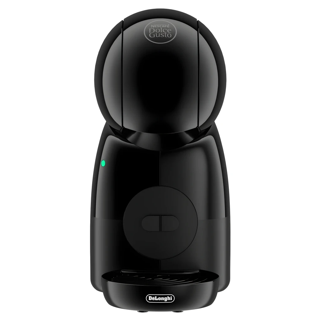 De'Longhi Dolce Gusto EDG110.AB Piccolo XS noir, vue de face: machine avec verre de latte en couches et voyant vert allumé - Ítem2