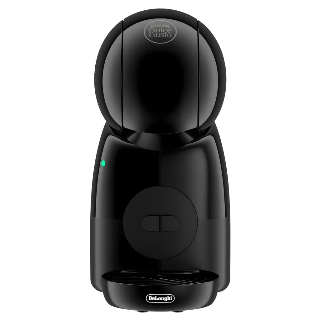 De'Longhi Dolce Gusto Piccolo XS EDG110.AB Preto, vista frontal: cabeça esférica, indicador LED verde e botão central