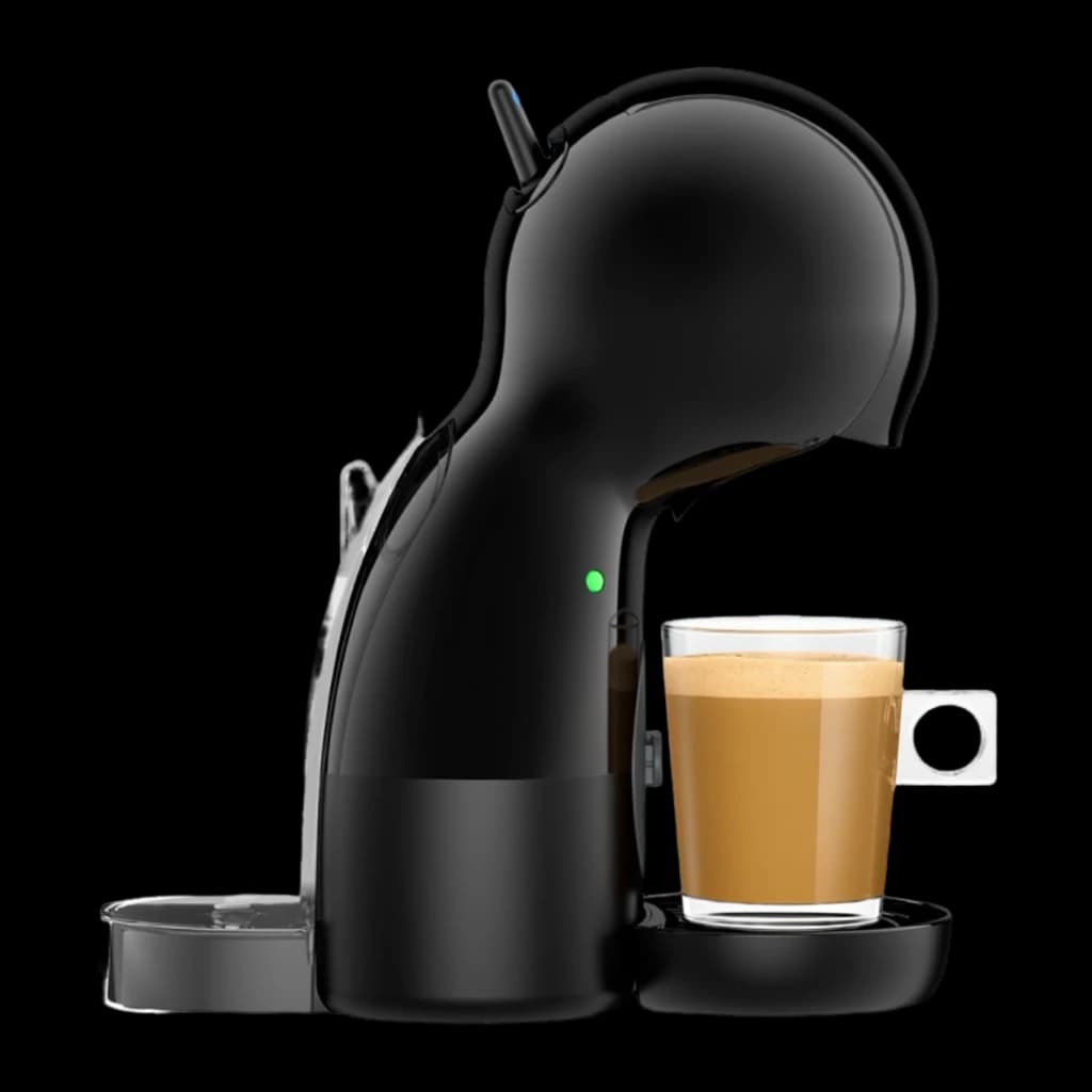 De'Longhi Dolce Gusto EDG110.AB Piccolo XS preto, lateral com reservatório removido: xícara de café curto e bico dispensador
