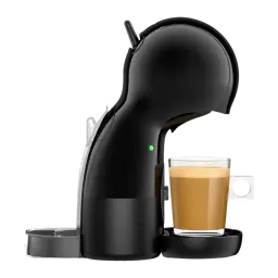 De'Longhi Dolce Gusto EDG110.AB Piccolo XS noir, côté avec réservoir retiré: tasse de café court et bec verseur visible