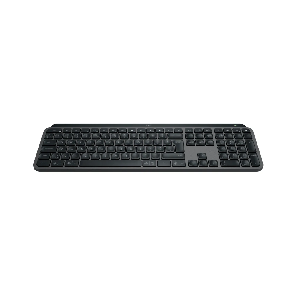 Logitech MX Keys S Inalámbrico Grafito, vista superior: disposición completa de teclas cóncavas y teclado numérico - Ítem2