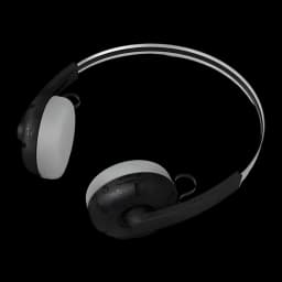 Philips TAH2000BK 2000 Series noir, vue latérale: coussinets gris, arceau argenté et noir sur fond sombre