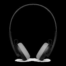 Philips TAH2000BK 2000 Series noir, vue de face: arceau fin, coussinets gris et coque noire texturée