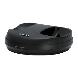 AIWA WHF-880 TV RF Negro, base de carga: vista lateral con logo aiwa e indicadores LED Charging y Power/Signal