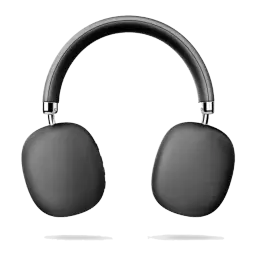 Energy Sistem Casque Style BT noir, vue de face: arceau courbé, grands coussinets et détails argentés